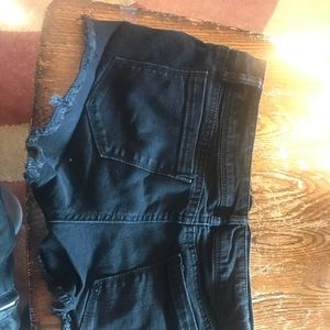 Black jean shorts